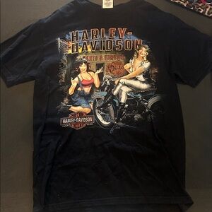 Harley-Davidson Black T-Shirt with Retro Graphic